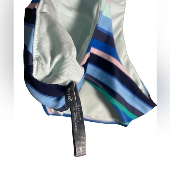 Aerie Small Medium Swimsuit High Neck Bikini Stripe Vacation  Beach Outfits Swim - Picture 3 of 13